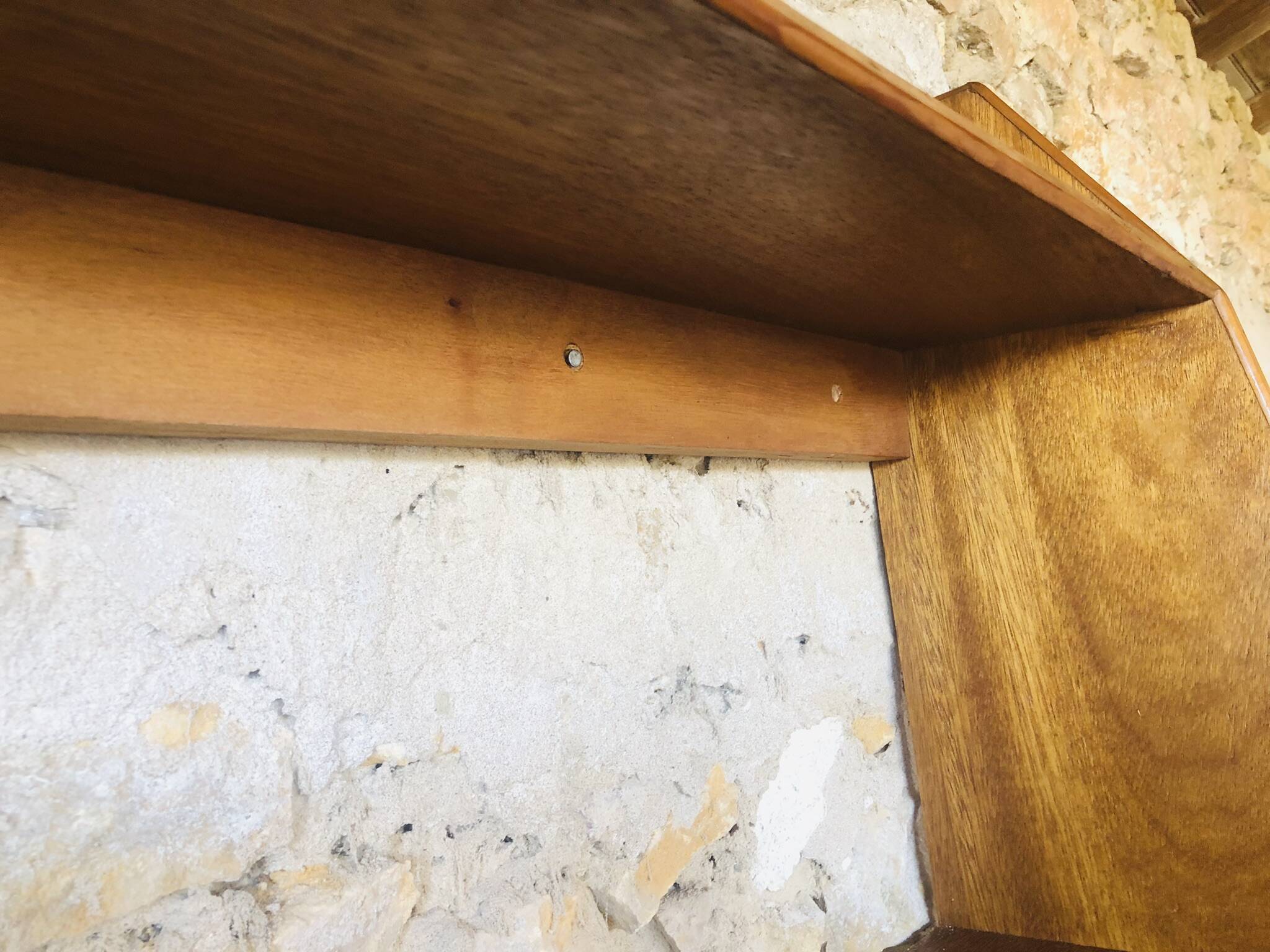 Vintage wall shelf with two shelves, 1970's