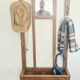 Vestiaire d’entrée style Art Déco en bois - Époque 1940 - Miroir et 5