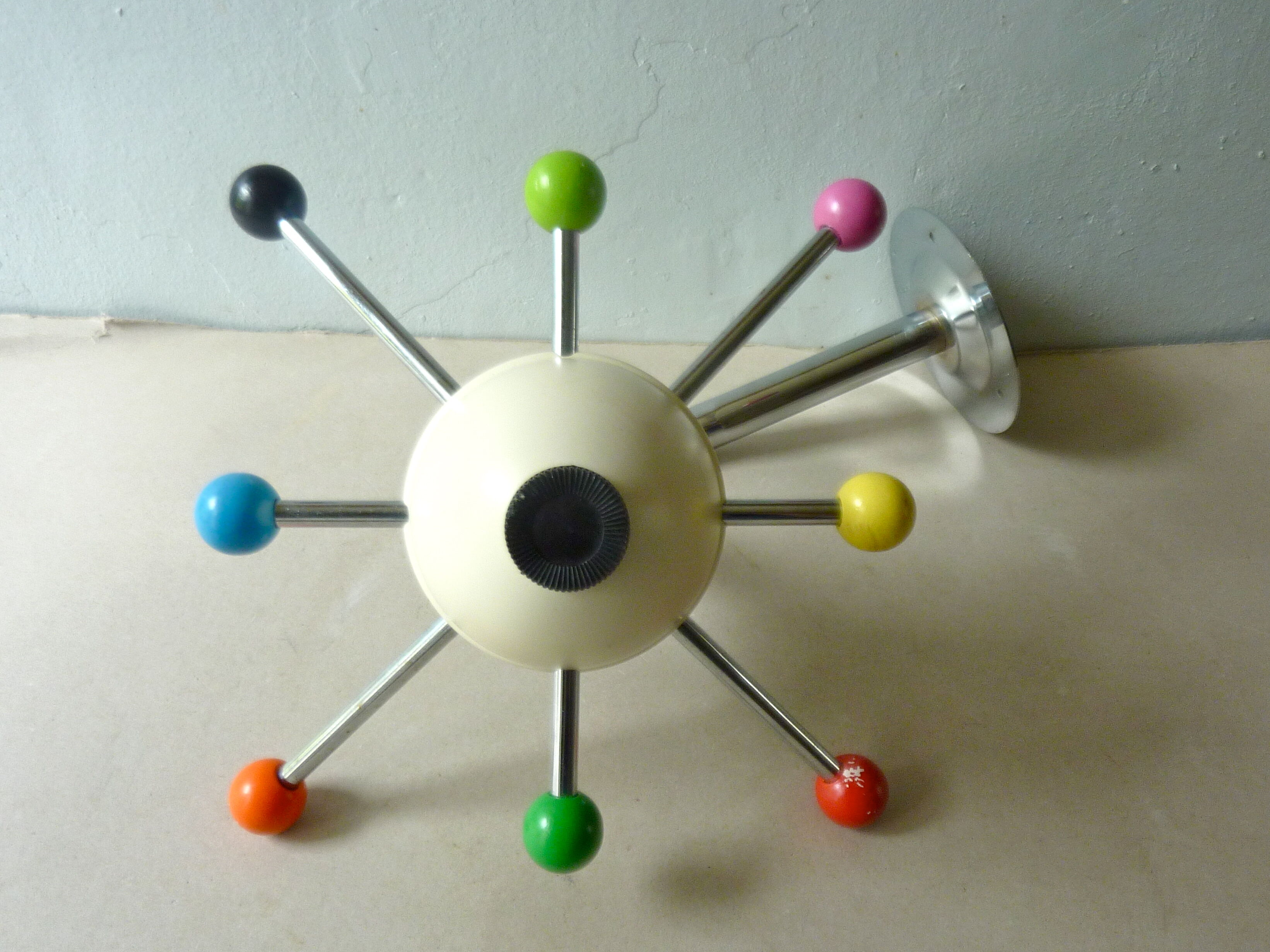 Wearing coat Sputnik Atomium from the 1970s