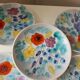 Set of dessert plates with flowers, Vallauris 1960