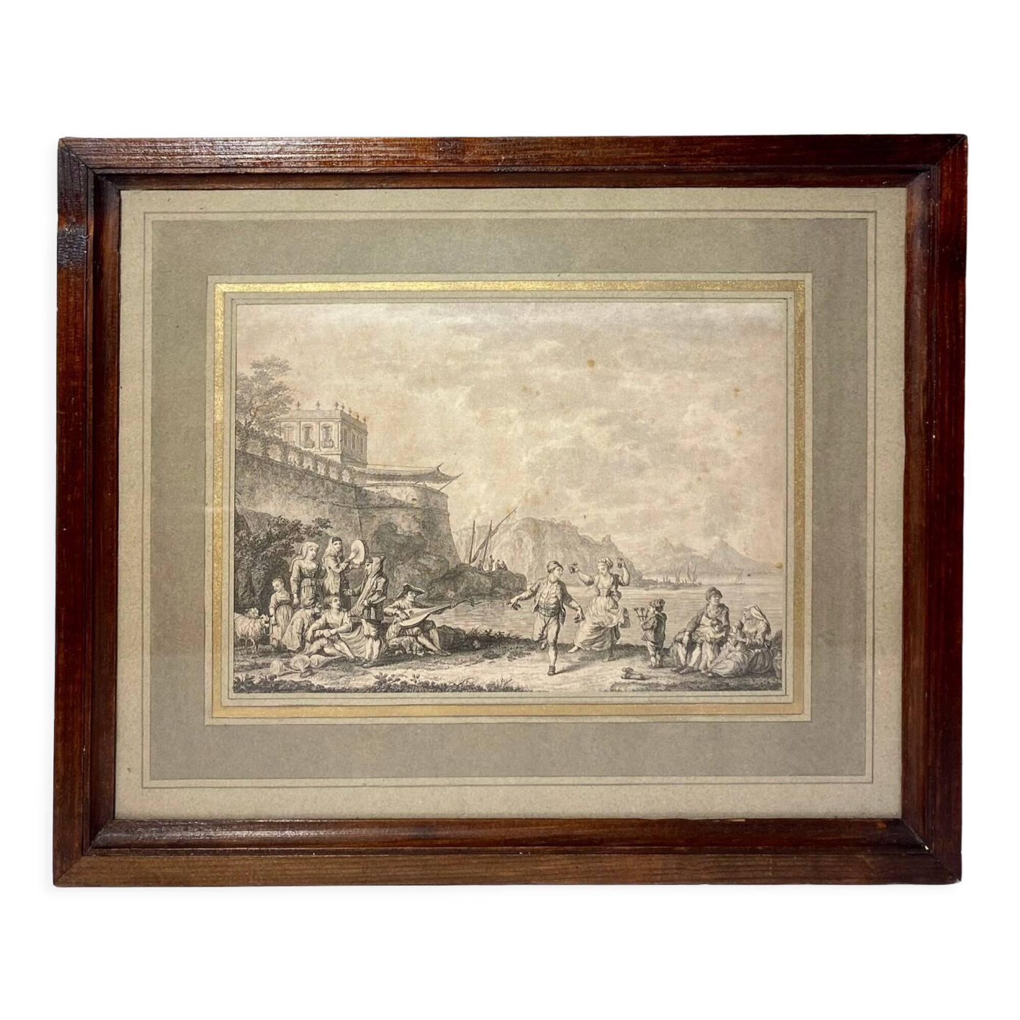 Lithographed plate, the troubadours, nineteenth century