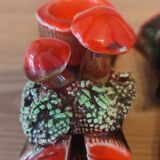 Antique slip ceramic candlesticks