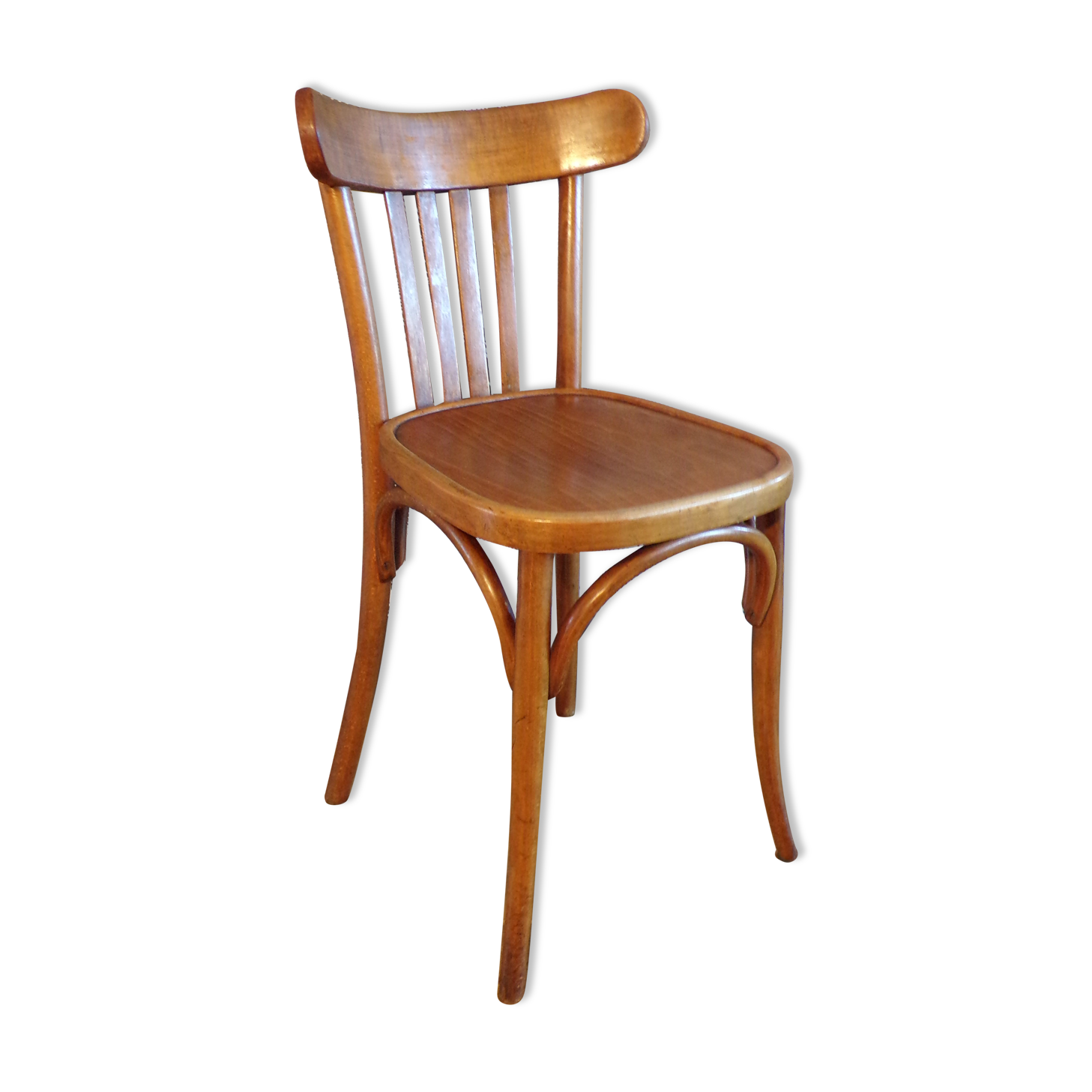 Vintage bistro chair in curved wood