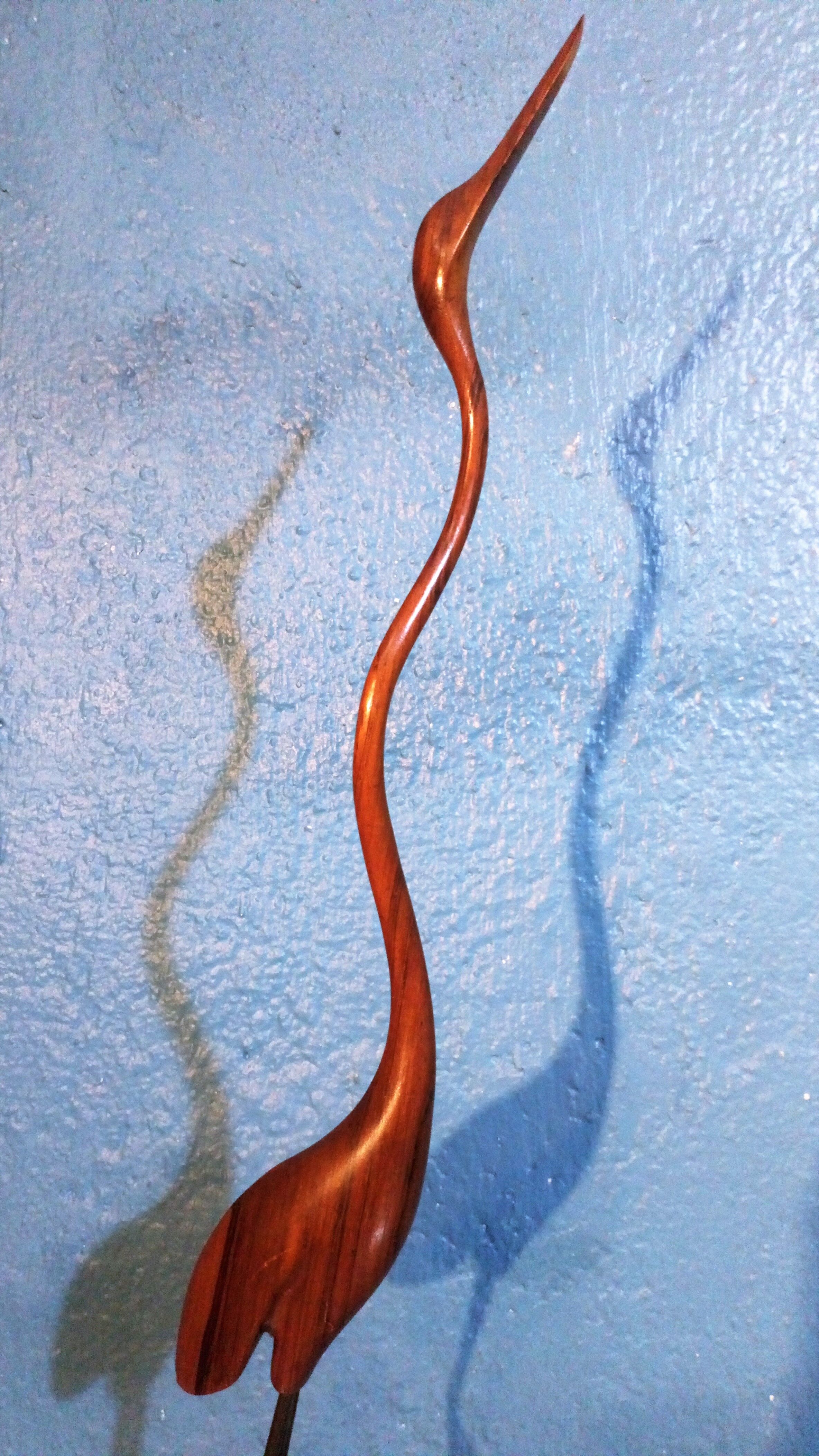 Rosewood statuette "Heron" 1960s