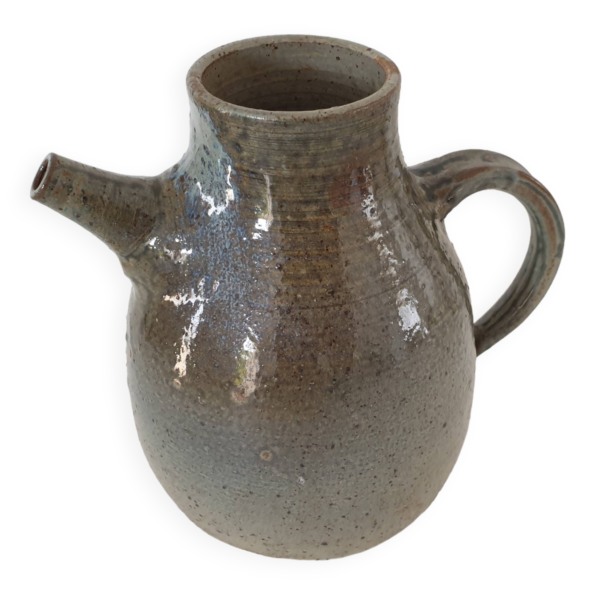 Ceramic pitcher signed Alain Prudhomme 19cm