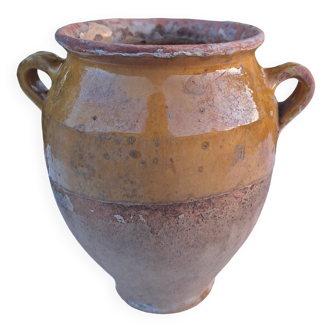 Pot à graisse vernissé jaune XIX ème Sud-ouest