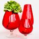 Red textured glass vase from the 60s 70s, Italy, Empoli