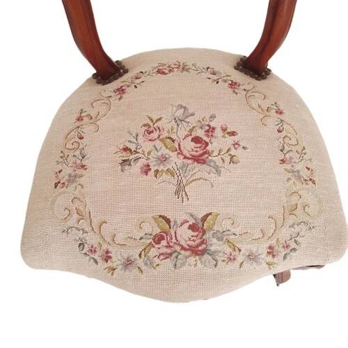 Louis Philippe chair in mahogany with upholstered embroidered seat