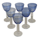 Six two-coloured wine or cocktail glasses.