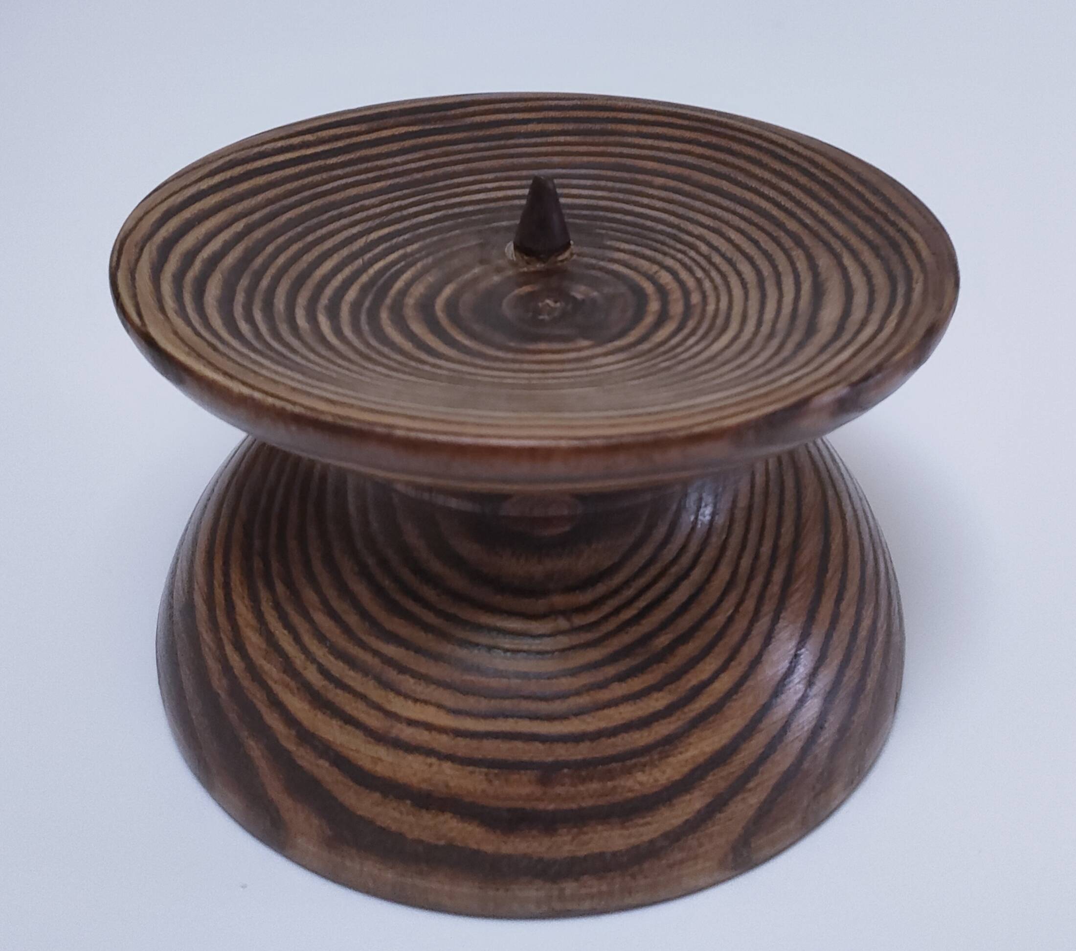 Three Scandinavian wooden candle holders, vintage design