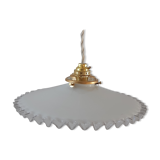 Pendant lamp in serrated opaline 40s