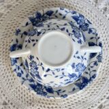 Vintage double-handled cup & saucer – Royal Tudor “Bouquet” blue