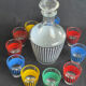 Service à liqueur vintage vichy