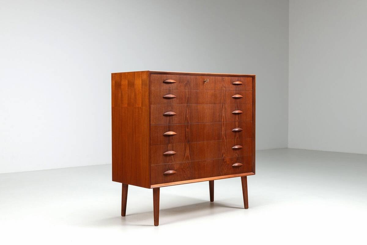 Johannes Sorth chest of drawers in teak Nexo Mobelfabrik Denmark 1960