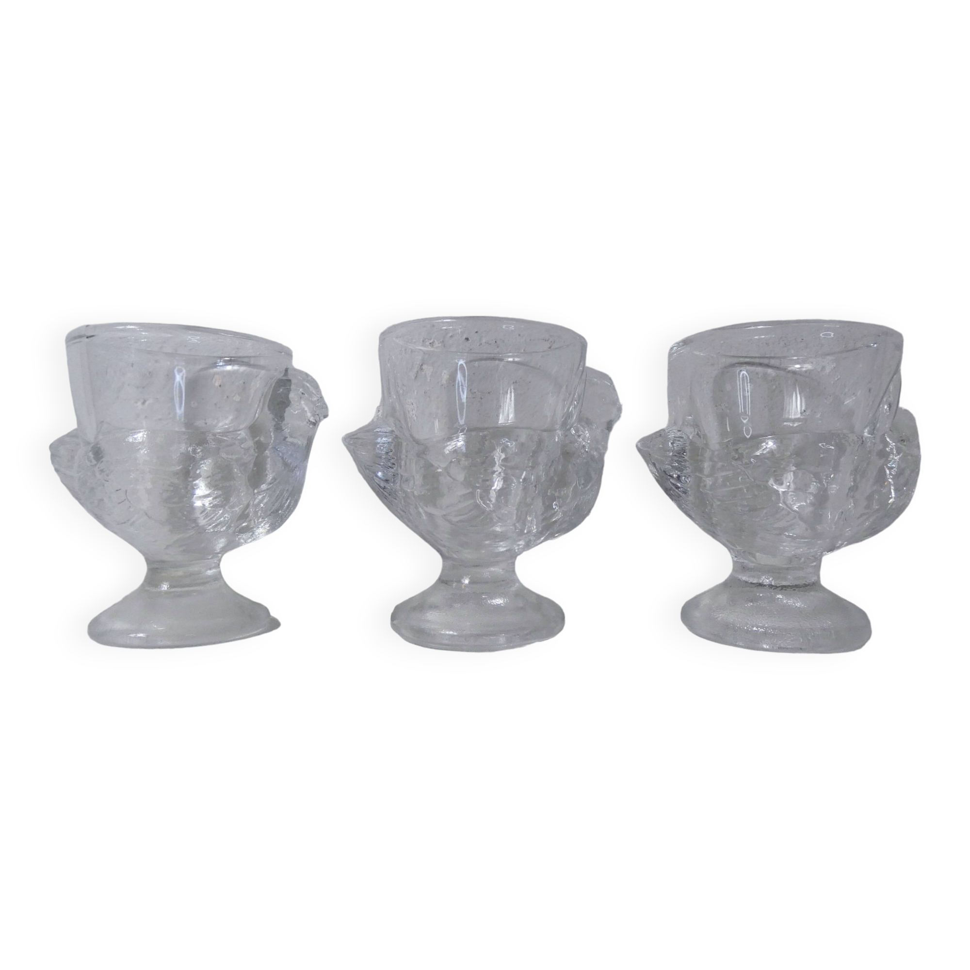 transparent chicken egg cups