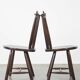 Set of 4 vintage spindle design chairs in wood by De Ster Gelderland.