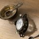 Salt and pepper shakers with silver spoons