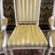 Pair of Louis XVI style cabriolet armchairs and Louis XVI chair
