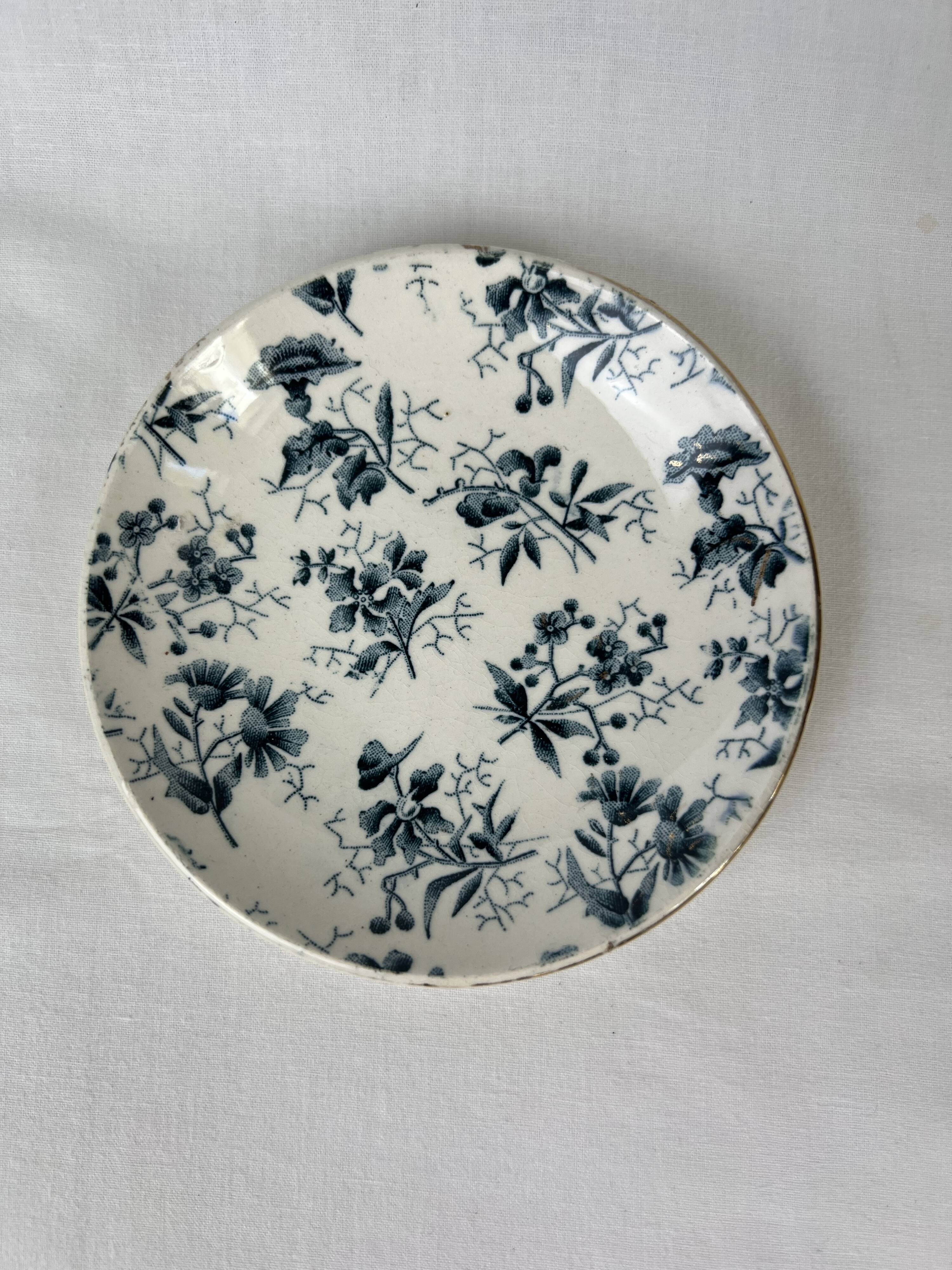 White porcelain cup with blue flowers