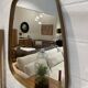 Rear view mirror and free form brass outline 75x65cm