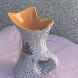 Vase tess in glazed ceramic pattern vintage and collector mountain chalet
