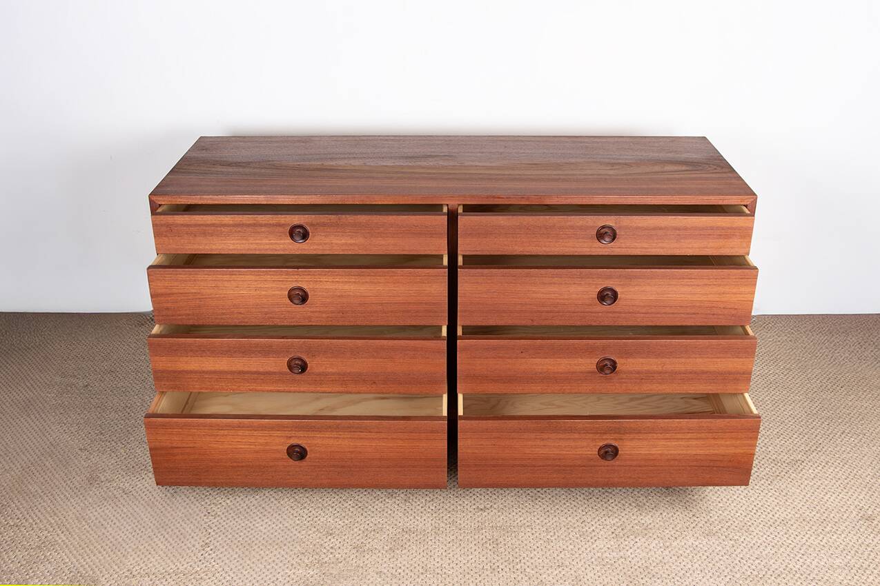 Large double chest of drawers, 8 drawers, in teak by Borge Mogensen 1960.