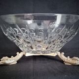 Glass centerpiece, bronze base in the shape of fish