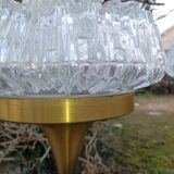 Pair of floor lamps gilded brass and glass maison Arlus 1950s