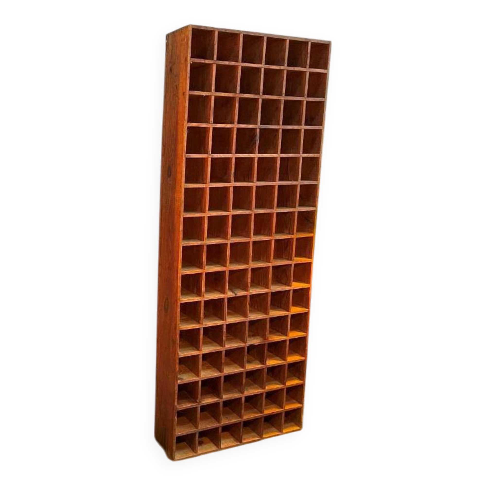 Wooden workshop locker, in fir, 1960s-70s.