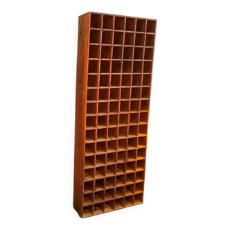 Casier bois d’atelier, en sapin, années 60-70.