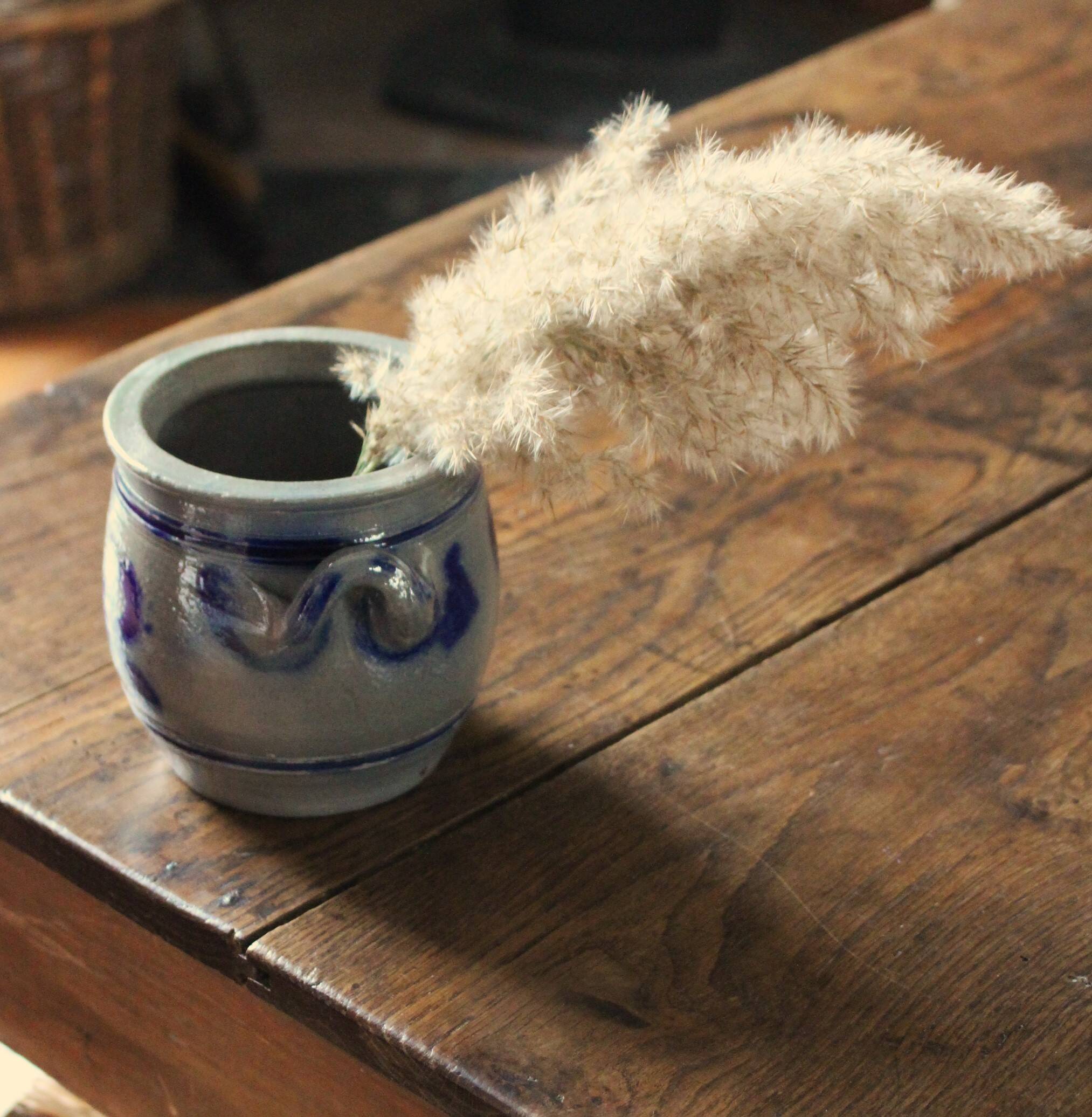 Blue gray Alsace stoneware pot