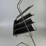 1960s 1970s Newspaper Holder in Metal & Plastic Space Age Design