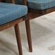Pair of blue boomerang armchairs by Antonin Suman for Ton (Thonet) 1960