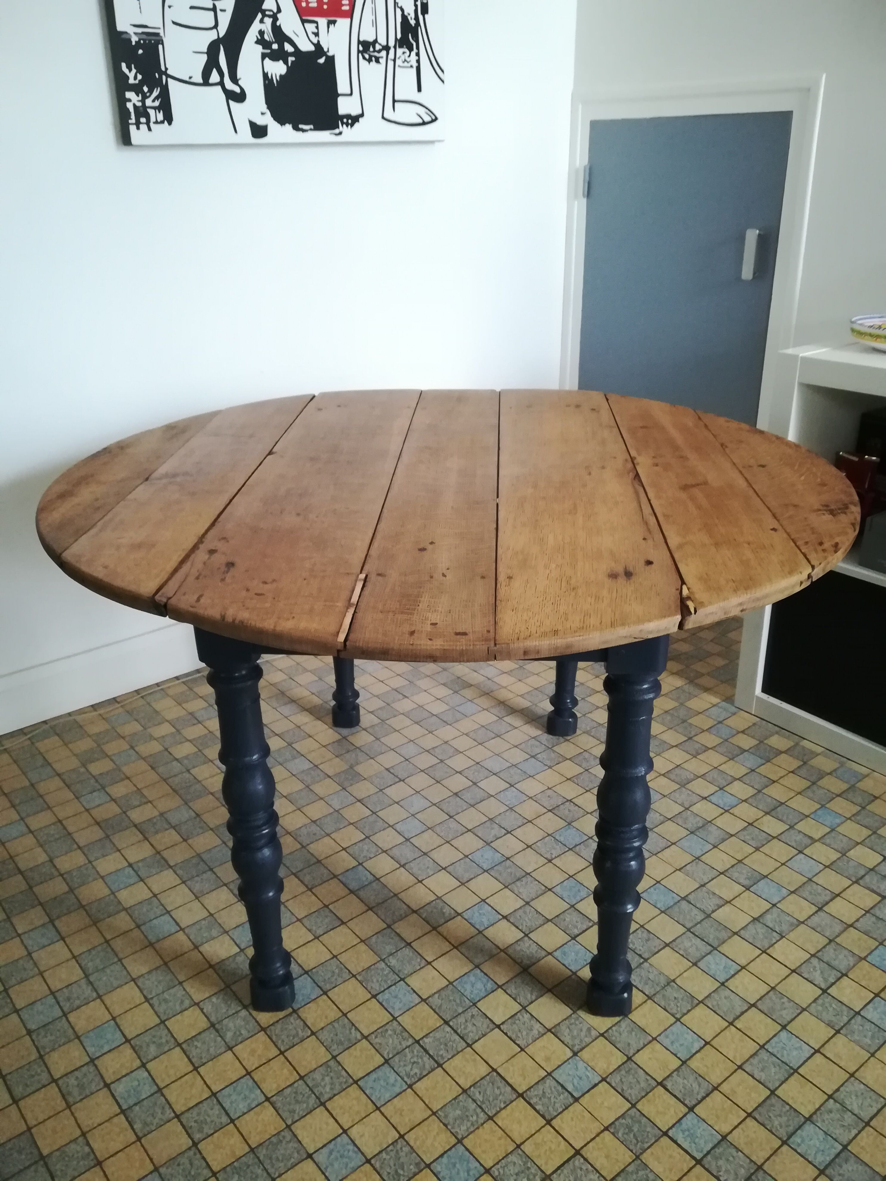 Table de ferme, à volets