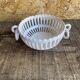Empire malicorne white openwork ceramic pocket bowl vintage #d