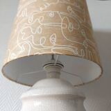 Large art deco lamp in cracked ceramic