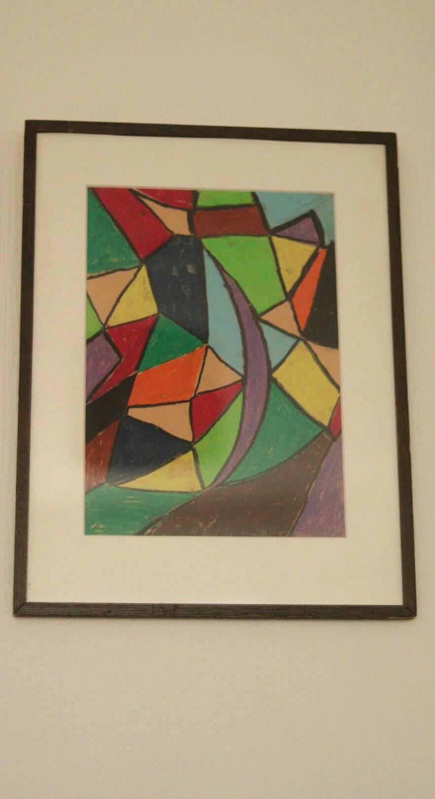 Swedish Mixed Media/Oil Pastel on Panel –“Ritad 66” by Ann Wazzgren