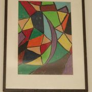 Média mixte suédoise/Pastel à l'huile sur panneau – “Ritad 66” par Ann Wazzgren