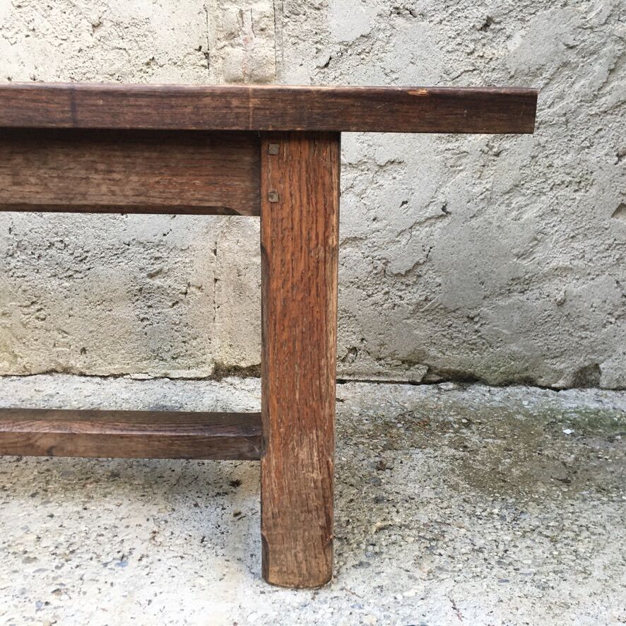 Pair of solid oak monastery benches