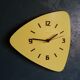 Formica vintage asymmetrical silent wall clock "Yellow Star"