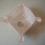 Old lampshade suspension ceiling light in pearl pink glass 26 cm vintage retro decoration