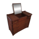 Vintage dressing table/chest - woven rattan - 5 drawers - mirror - 1960s/70s