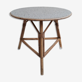 Table en rotin vintage 1960