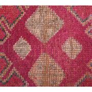 1970s vintage Turkish hand-knotted wool cotton pink runner rug 80x289