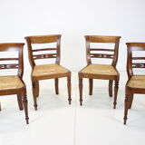 Set of Four Dining Chairs, made of solid Wood, 1950s,Czechoslovakia