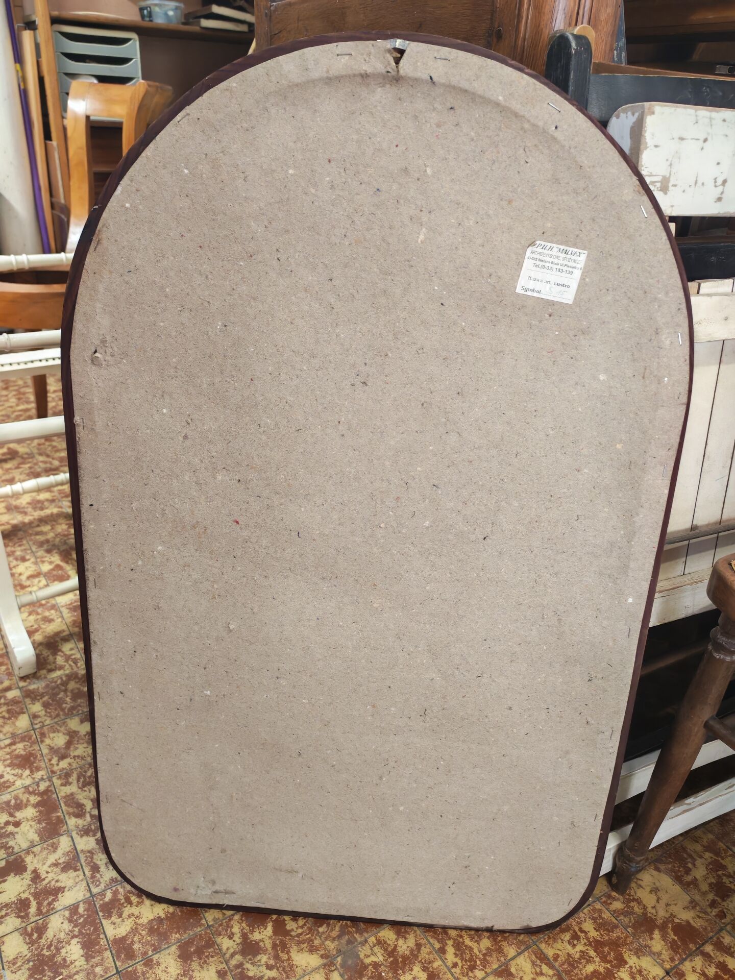 Miroir arche en bois vintage Pologne 1970
