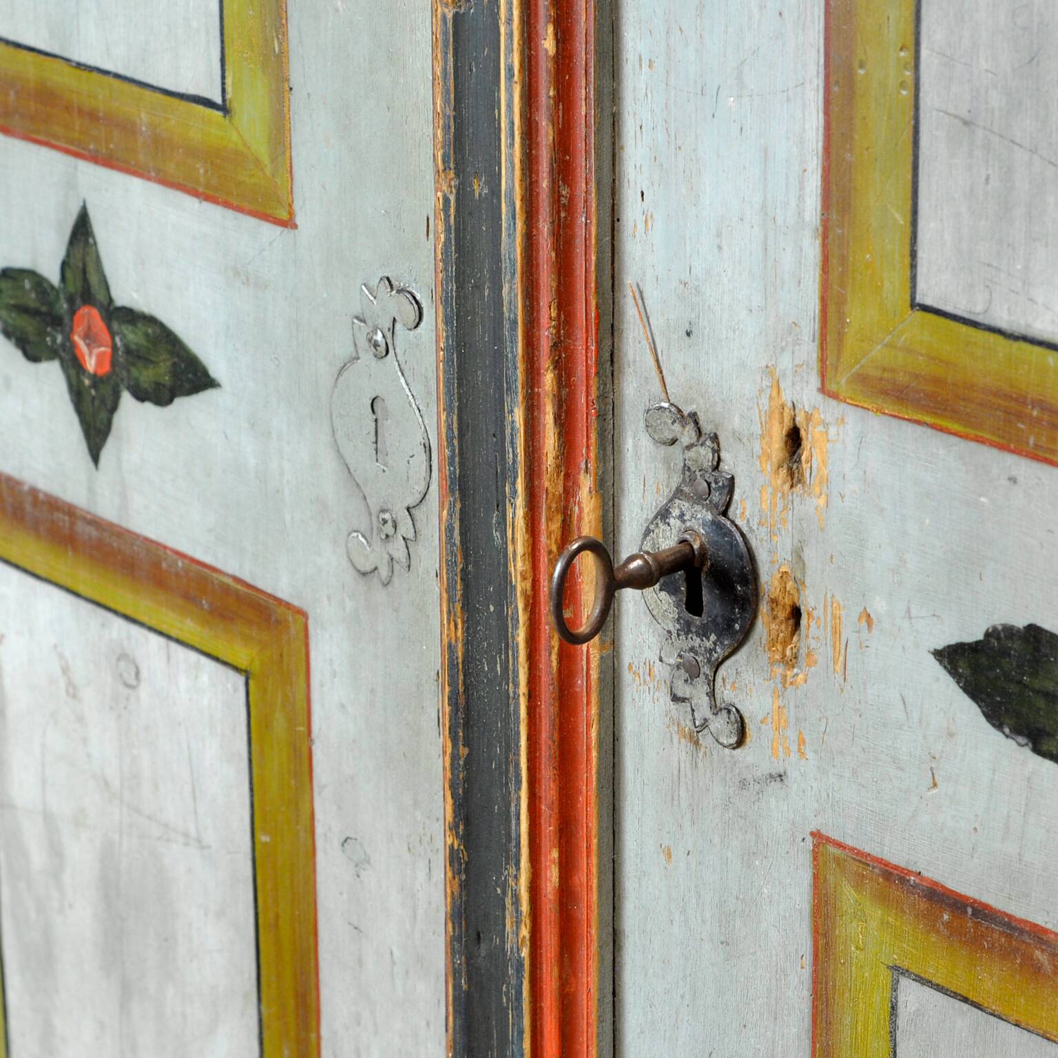 Antique German Hand Painted Cabinet, Anno 1844
