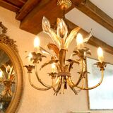 “Calla Lily” Chandelier by Hans Kögl, Hollywood Regency, c. 1970,