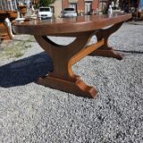 Solid oak farmhouse table, 220×90cm