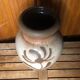Old beige brown ceramic vase decor flowers w. germany vintage #a633